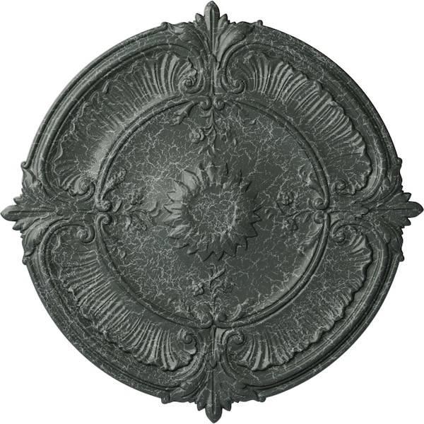Ekena Millwork Attica Acanthus Leaf Medallion (Canopies up to 3 1/4"), 30 1/8"OD x 1 1/2"P, Athenian Green Crackle CM30ATAGC - main